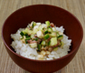 Refreshing Vegetables and Shuto on Rice