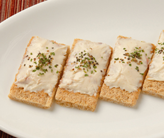 Canapes with mascarpone cheese